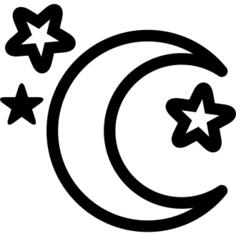 Moon and stars