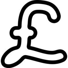 Pound hand drawn currency symbol outline