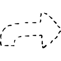 Turn right arrow with broken line