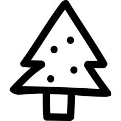 Pine hand drawn tree outline