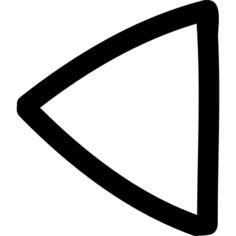 Left arrow hand drawn triangle