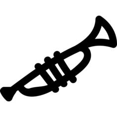 Trumpet hand drawn musical instrument