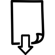 Down page hand drawn symbol