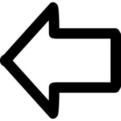 Arrow pointing to left hand drawn outline