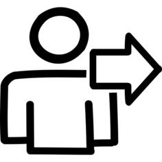 Next user hand drawn interface symbol