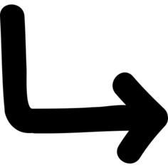 Jump hand drawn arrow