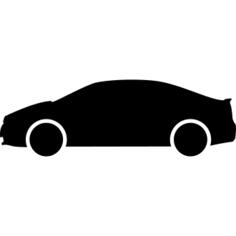 Personal car side view silhouette