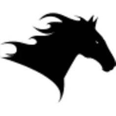 Horse head side view to the right silhouette