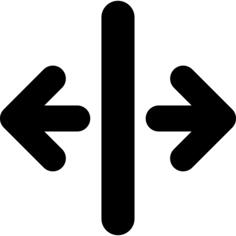 Right and left arrows with vertical line separation