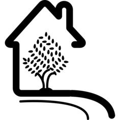 Rural hotel house with a tree