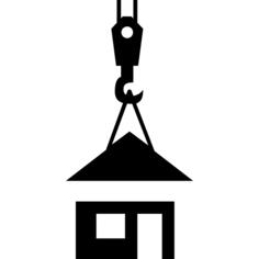 Roof holding of a crane on prefabricated house