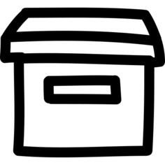 Archive hand drawn box symbol