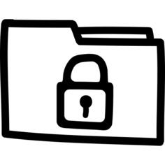 Private folder hand drawn outline
