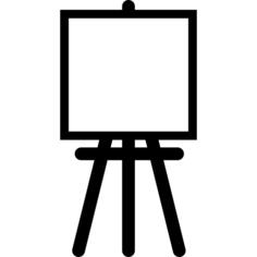 Painter easel with square canvas