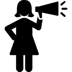 Woman with megaphone