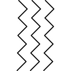 Zigzag lines in side view position