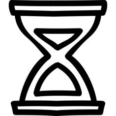 Sand clock hand drawn tool outline