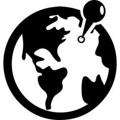 Placeholder on a globe