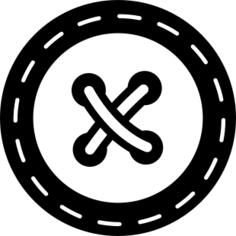 Button with cross stitch