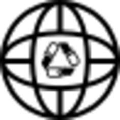 Earth grid with recycle arrows triangular symbol in the middle