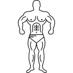 Super muscle man outline