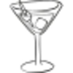 Cocktail Glass with ice cube