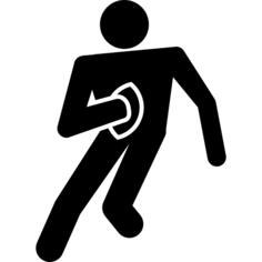 Rugby player running with the ball