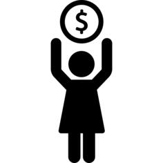 Woman Holding Big Coin