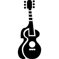 Acoustic guitar with silhouette
