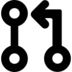 Connection of circles, line and arrow