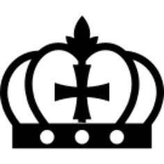 Royal crown with a cross at the frontal center