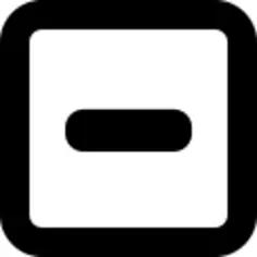 Minus in square outlined interface button