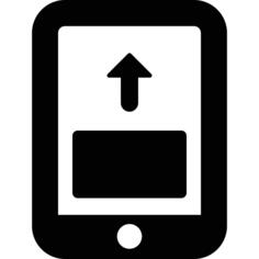 Smartphone and Up Arrow