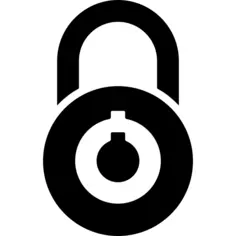 Lock interface security symbol of circular padlock