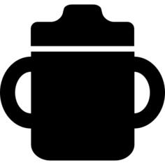 Baby drinking bottle with handle on both sides
