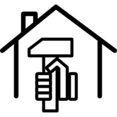 Hammer in a hand inside a house