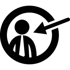 Businessman in a circle pointed by an arrow