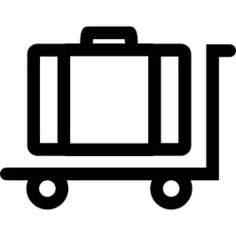 Baggage on platform cart outline