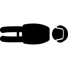 Olympic luge silhouette from top view