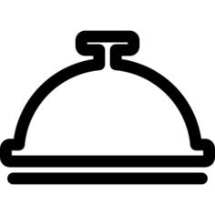 Food covered by a bell shape outline