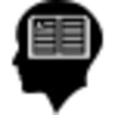 Bald man head with opened book inside