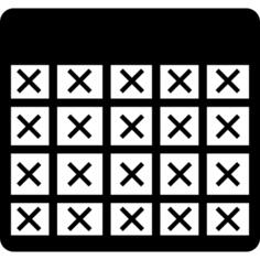 Table grid completely selected with crosses