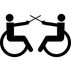 Paralympic swordplay silhouettes