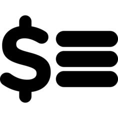 Dollar sign and three lines