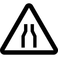 Narrow Two Lanes Sign