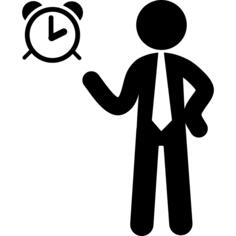 Businessman with alarm clock
