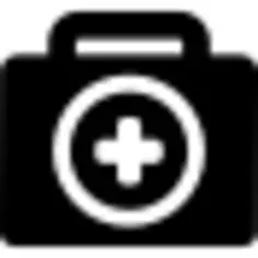 Briefcase with plus symbol