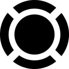 Circular shape with four curved lines around forming a circle