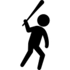 Criminal silhouette armed with a bat