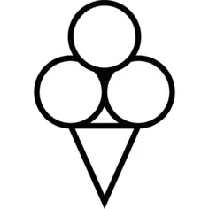 Three icecream balls on cone